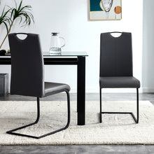 Load image into Gallery viewer, Dining chairs set of 2, Black PU Chair modern kitchen chair with metal leg
