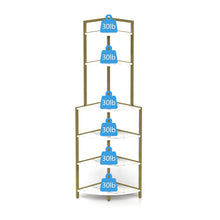 Load image into Gallery viewer, 6-Tier Corner Open Shelf Modern Bookcase Wood Rack Freestanding Shelving Unit,Plant Album Trinket Sturdy Stand Small Bookshelf Space-Saving for Living Room Home Office Kitchen Small Space Rustic Brown
