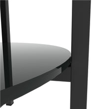 Load image into Gallery viewer, 2- layer Tempered Glass End Table, Round Coffee Table for Bedroom Living Room Office (black)
