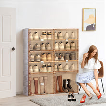 Load image into Gallery viewer, Portable Shoe cabinet Living Room,Stackable Storage Organizer Cabinet with Doors and Shelves,Shoe Box for Closet
