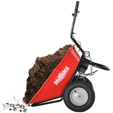 Load image into Gallery viewer, RedRock Wheelbarrow Utility Cart Electric Powered 24V DC 180W AGM Battery 330lbs (150kgs) Max Capacity Barrel Dump Material Debris Hauler
