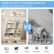 Load image into Gallery viewer, White Wooden Toy Storage Organizer Cabinet  Kids Bookshelf  Children Bookcase Toddler Baby Sling Book Rack Adjustable Shelf for Playroom Bedroom Nursery Hallway School Kindergarten Living Room
