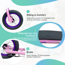 Load image into Gallery viewer, Youth Scooter Kick Scooter for Kids 6+ with Adjustable Handlebar, 12 Inch Inflatable Wheels ,Widened non-slip Footboard
