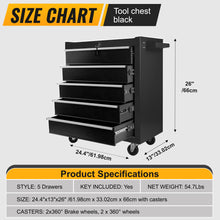 Load image into Gallery viewer, High Capacity Rolling Tool Chest with Wheels and Drawers, 5-Drawer Tool Storage Cabinet
