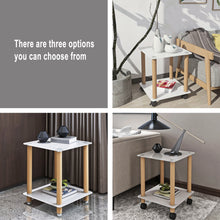 Load image into Gallery viewer, 1-Piece White+Oak Side Table , 2-Tier Space End Table ,Modern Night Stand, Sofa table, Side Table with Storage Shelve
