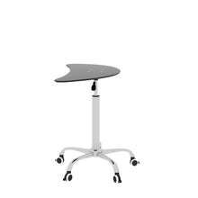 Load image into Gallery viewer, Adjustable Height Black Tempered Glass Table Desk Table with Lockable Wheels(Adjustable Range 24.2 "~32.7 ")
