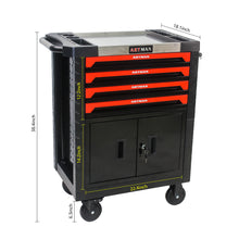 Load image into Gallery viewer, REMOVABLE 4 DRAWERS TOOL CART WITH LOCK
