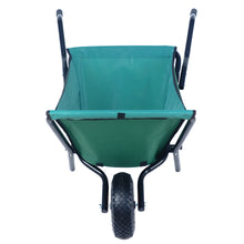 Load image into Gallery viewer, Collapsible Wheelbarrow 176 lbs Folding Yard Garden Wheelbarrow Foldable Lightweight Gardening Heavy Duty Oxford Cloth Green Lawn Cart for Grass, Leaf, Garden Supplies, 10" Pneumatic Tire

