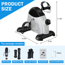 Load image into Gallery viewer, Mini Exercise Bike Rehabilitation training walking machine home rehabilitation maximum weight 120KG with electronic display and instep restraint strap.
