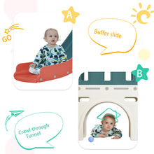 Load image into Gallery viewer, Kids Slide Playset Structure, Freestanding Castle Climber with Slide and Basketball Hoop, Toy Storage Organizer for Toddlers, Kids Climbers Playhouse for Indoor Outdoor Playground Activity
