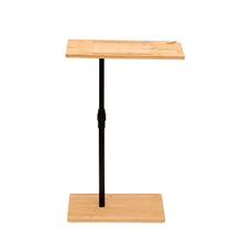 Load image into Gallery viewer, Bamboo Couch Tray Table Height Adjustable C-Shaped End Table with Slots 2 Tier Sofa Side Table for Living Room &amp; Bedroom (Rectangle + Rectangle)
