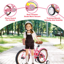 Load image into Gallery viewer, Multiple Colors,Girls Bike  for 4-7Years Old Kids,16 inch  wheel ,Training Wheels Included
