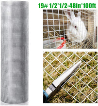 Load image into Gallery viewer, 48inx100ft 1/2 in 19 Gauge Hardware Cloth Welded Cage Wire Chicken Fence mesh Rolls Square Chicken Wire Netting Raised Garden Rabbit Fence Snake Fencing Rodent Animals
