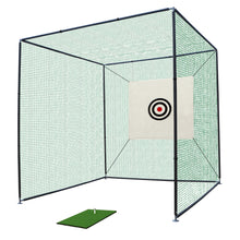 Load image into Gallery viewer, 10X10X10FT Golf Practice Net Cage w/ Metal Frame Hitting Net Kit Indoor Outdoor
