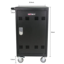 Load image into Gallery viewer, Mobile Charging Cart and Cabinet for Tablets Laptops 30-Device With Combination Lock--Black
