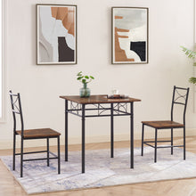 Load image into Gallery viewer, 3-Piece Kitchen Dining Room Table Set Retro Brown chair
