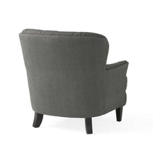 Load image into Gallery viewer, Contemporary Grey Fabric Club Chair and Ottoman Set, Stylish Upholstered Armchair with Matching Ottoman, Ideal for Modern Living Room Comfort and Style
