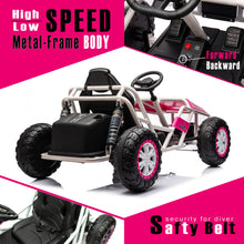 Load image into Gallery viewer, Pink, 24V Ultimate Go-Kart, Ride On Toy for Big Kids Ages 6+, 2x200W Powerful Motor, 6MPH Outdoor/Off road/Dirt Road Electric Car, Wide Seat, Metal Frame, Strong Shock Absorbers, High/Low Speed, Gift
