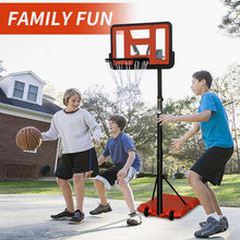 Load image into Gallery viewer, Use for Outdoor Height Adjustable 4.8 to 7.7ft Basketball Hoop 44 Inch Backboard Portable Basketball Goal System with Stable Base and Wheels
