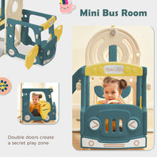 Load image into Gallery viewer, Kids Slide with Bus Play Structure, Freestanding Bus Toy with Slide for Toddlers, Bus Slide Set with Basketball Hoop
