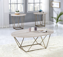 Load image into Gallery viewer, Rowyn - Faux Marble Top End Table - Gray
