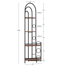 Load image into Gallery viewer, 4-Tier Corner Bookshelf, Modern Style, Plant Stand with Metal Frame
