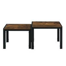 Load image into Gallery viewer, Nesting Coffee Table Set of 2, Square Modern Stacking Table with Wood Finish for Living Room,Rustic Brown
