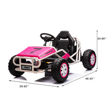 Load image into Gallery viewer, Pink, 24V Ultimate Go-Kart, Ride On Toy for Big Kids Ages 6+, 2x200W Powerful Motor, 6MPH Outdoor/Off road/Dirt Road Electric Car, Wide Seat, Metal Frame, Strong Shock Absorbers, High/Low Speed, Gift
