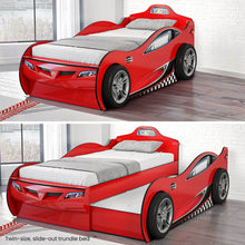Load image into Gallery viewer, Coupe Twin Race Car Bed w/Trundle, Red
