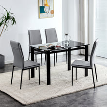 Load image into Gallery viewer, Dining chairs set of 4, Grey modern kitchen chair with metal leg
