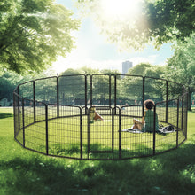 Load image into Gallery viewer, 16 Panels Heavy Duty Metal Playpen with door,39.37"H Dog Fence Pet Exercise Pen for Outdoor
