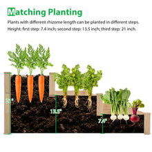 Load image into Gallery viewer, 48.6 x 48.6 x 21in Raised Garden Bed Horticulture Outdoor Elevated Flower Box Tiered Garden Bed Wooden Vegetables Growing Planter for Backyard/Patio/Gardener Natural
