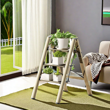 Load image into Gallery viewer, 3 step ladder, aluminum alloy ladder, folding ladder, with wide non-skid pedals 300 lb capacity home office portable ladder, light and strong compact, can be used in the study bedroom kitchen office

