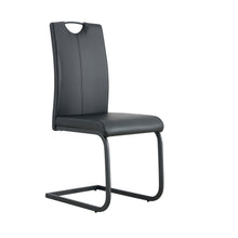 Load image into Gallery viewer, Dining chairs set of 2, Black PU Chair modern kitchen chair with metal leg
