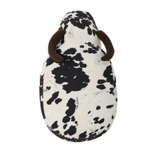 Load image into Gallery viewer, Black and White Velvet Cow-Shaped Ottoman, Cute Wood Foot Stool Shoes Changing Seat with Cushioned for Adult Living Room, Bedroom, Nursery Gameroom, Playroom, Porch Furniture
