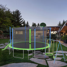 Load image into Gallery viewer, 14FT Trampoline with Slide and Swings, ASTM Approved Large Recreational Trampoline with Basketball Hoop and Ladder,Outdoor Backyard Trampoline with Net, Capacity for Kids and Adults
