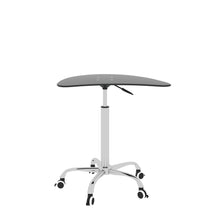 Load image into Gallery viewer, Adjustable Height Black Tempered Glass Table Desk Table with Lockable Wheels(Adjustable Range 24.2 "~32.7 ")
