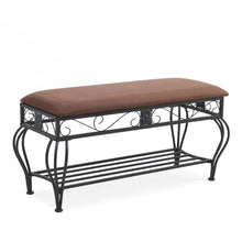 Load image into Gallery viewer, Shoe Rack Bench for Entryway, Industrial Bench, Rustic Shoe Rack for Small Spaces, Upholstered Entryway Bench, Multipurpose Entryway
