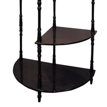 Load image into Gallery viewer, 26" Tall 3-Tier Wooden End Table, Crescent Shape with Cherry finish
