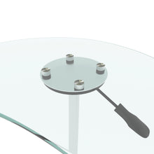 Load image into Gallery viewer, Adjustable Height Transparent Tempered Glass Table Desk Table with Lockable Wheels(Adjustable Range 24.2 "~32.7 ")
