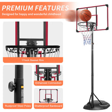 Load image into Gallery viewer, Portable Basketball Hoop System Stand Height Adjustable 7.5ft - 9.2ft with 32 Inch Backboard and Wheels for Youth Adults Indoor Outdoor Basketball Goal
