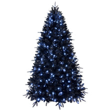 Load image into Gallery viewer, 7.5ft Pre-Lit Black Christmas Tree, Full Halloween Xmas Artificial Tree 2156 Branch Tips, 500 Lights, Metal Hinges, Foldable Base, Holiday Decoration - Black
