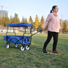Load image into Gallery viewer, Garden Shopping Beach Cart folding wagon (Blue)
