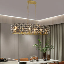 Load image into Gallery viewer, Modern Champagne Gold Oval Crystal ceiling chandelier  Luxury Home Decor Light Fixture
