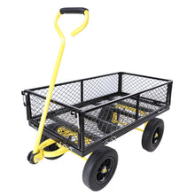 Load image into Gallery viewer, (Black +Yellow solid wheels wagon cart)Solid wheels Tools cart Wagon Cart Garden cart trucks make it easier to transport firewood

