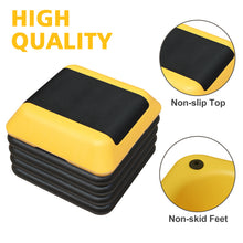 Load image into Gallery viewer, Height-Adjustable Step Aerobics Platform Fitness Equipment Stepper Trainer Exercise Step Platform with 4 Riser Yellow
