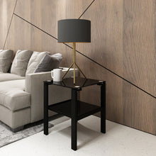 Load image into Gallery viewer, Black Glass Coffee Table, Clear Coffee Table，Modern Side Center Tables for Living Room， Living Room Furniture
