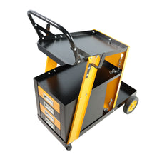 Load image into Gallery viewer, Multi-function welder trolley, MIG TIG ARC plasma cutter storage tank with 2 safety chains, portable 4-drawer chest, weight 280 LBS
