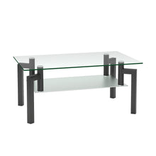 Load image into Gallery viewer, Rectangle Black Glass Coffee Table, Clear Coffee Table，Modern Side Center Tables for Living Room， Living Room Furniture
