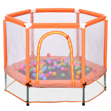 Load image into Gallery viewer, 55'' Toddlers Trampoline with Safety Enclosure Net and Balls, Indoor Outdoor Mini Trampoline for Kids
